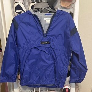 Nike Royal Blue Hooded Pullover Windbreaker with Navy Accents